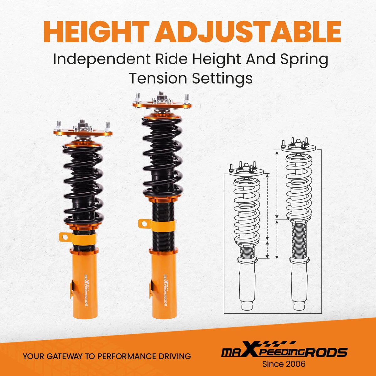 Coilovers Suspension Lowering Kit for Toyota Corolla/Pontiac Vibe (2003–2008)