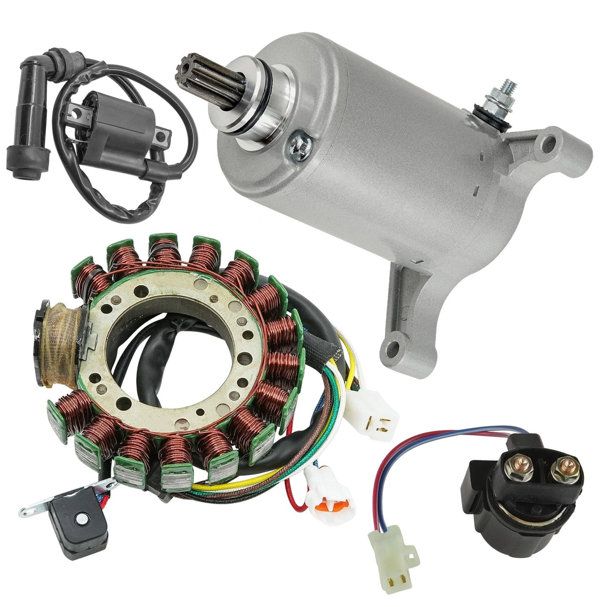 Stator Starter Solenoid Ignition Coil for Yamaha YFM350 Warrior 1995–1998