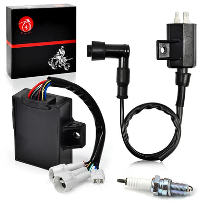 CDI Box Ignition Coil Spark Plug for Kawasaki Bayou 220 1988-1995 21119-1226 21121-1160