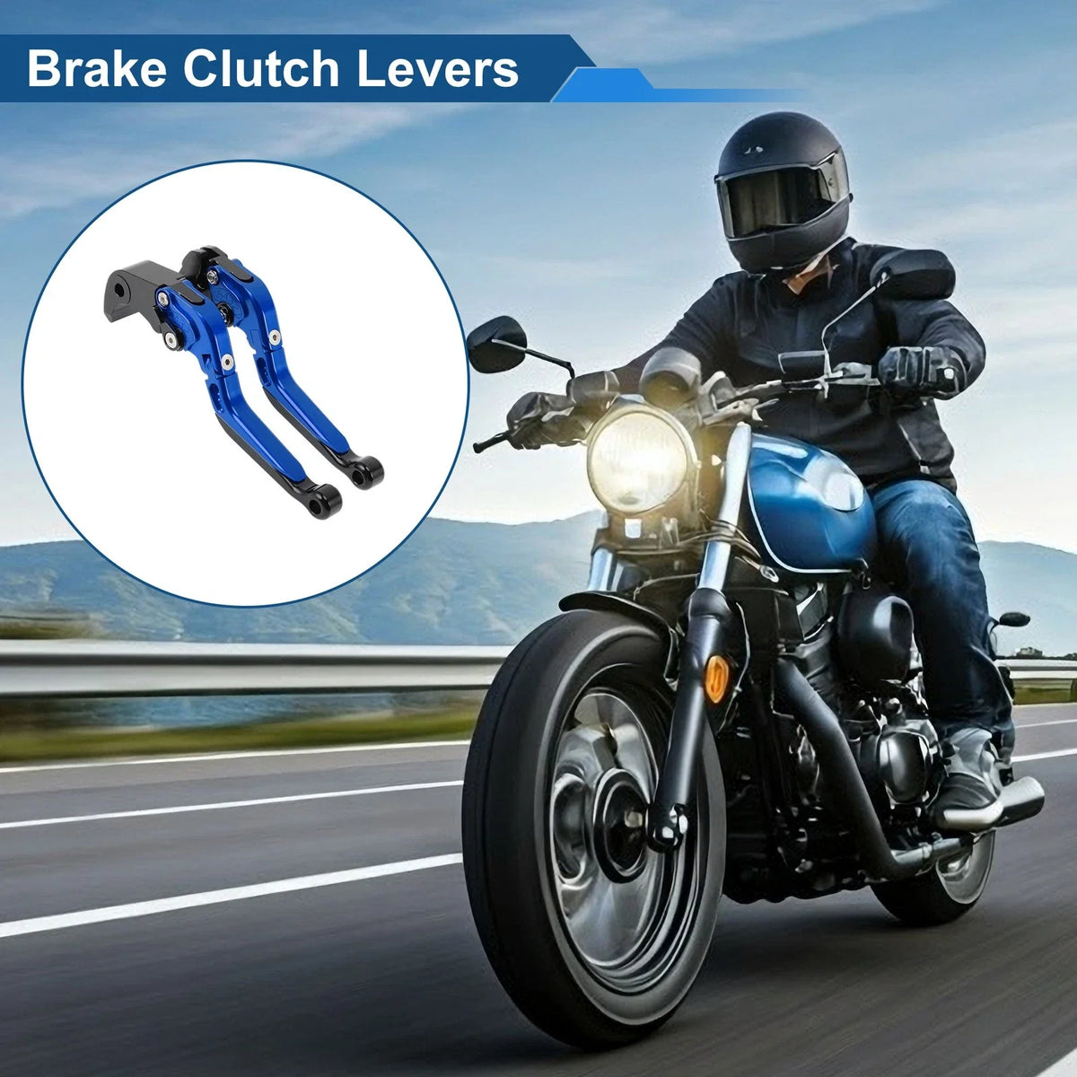 Brake Clutch Levers for Suzuki GSXR600 (2006–2025) 1 Pair Blue Handle Black End