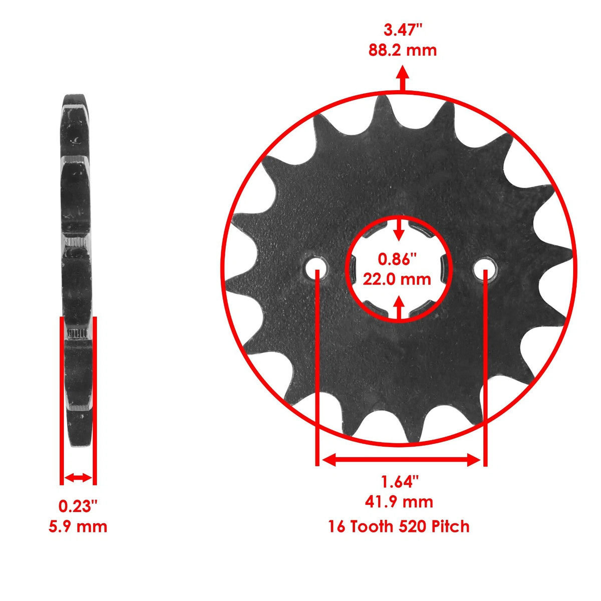 O-Ring Drive Chain & Sprockets Kit for Yamaha XV250 V-Star 250 (2008–2016) EG1409FS104XO