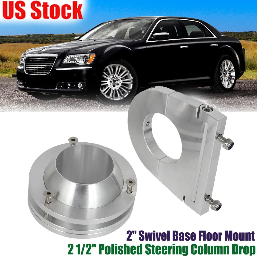 2" Swivel Base Floor Mount Steering Column Drop for GM Chevy Ford