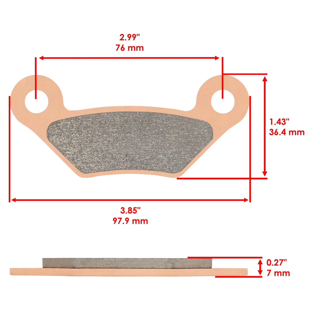 2X Rear Sintered Brake Pads for John Deere XUV825i / XUV Gator 855D S4 (SP300 - LA)