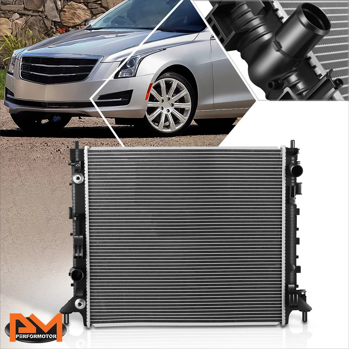 Aluminum 2-Row Radiator DPI-13598 for Chevy Camaro/Cadillac ATS (2016–2021)