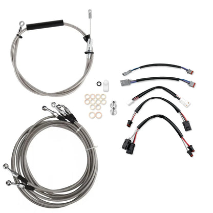 14" Chrome Brake Line for Harley Electra Glide, Street Glide, Road King (2000–2023)