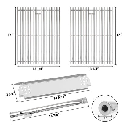 Stainless Cooking Grate and Heat Shield Kit for 4-Burner Grill (SS)