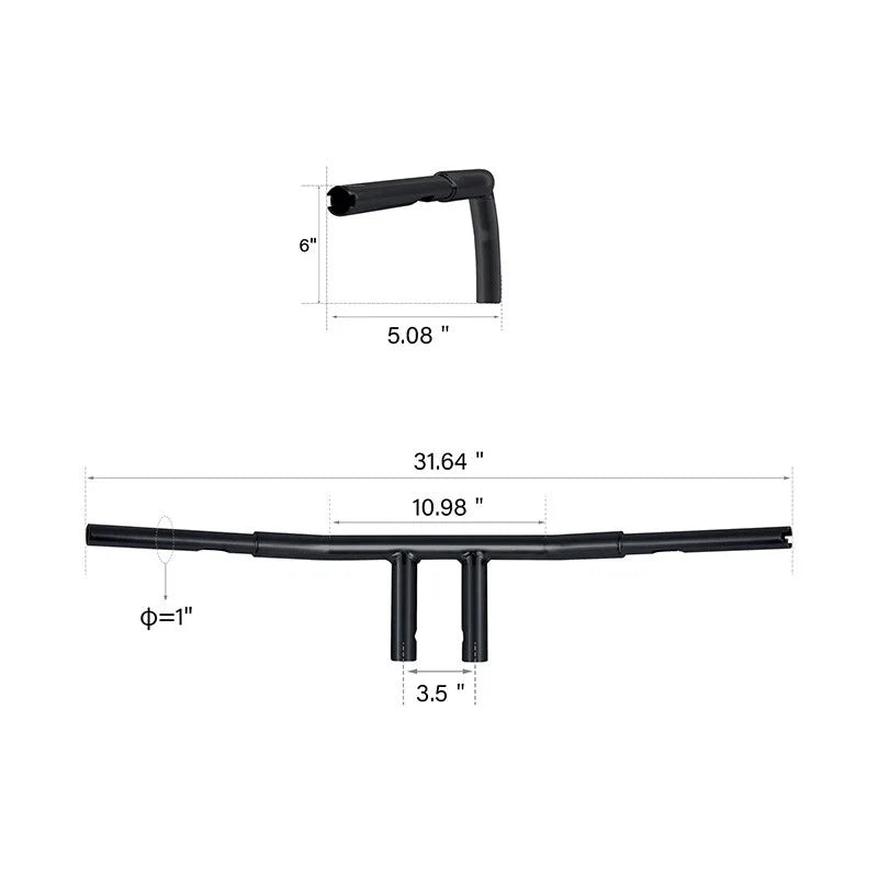 6" Rise T-Bars Handlebars for Harley Sportster XL883 XL1200 (2004–2023)