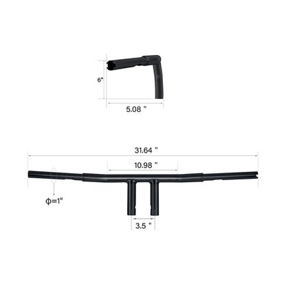 6" Rise T-Bars Handlebars for Harley Sportster XL883 XL1200 (2004–2023)