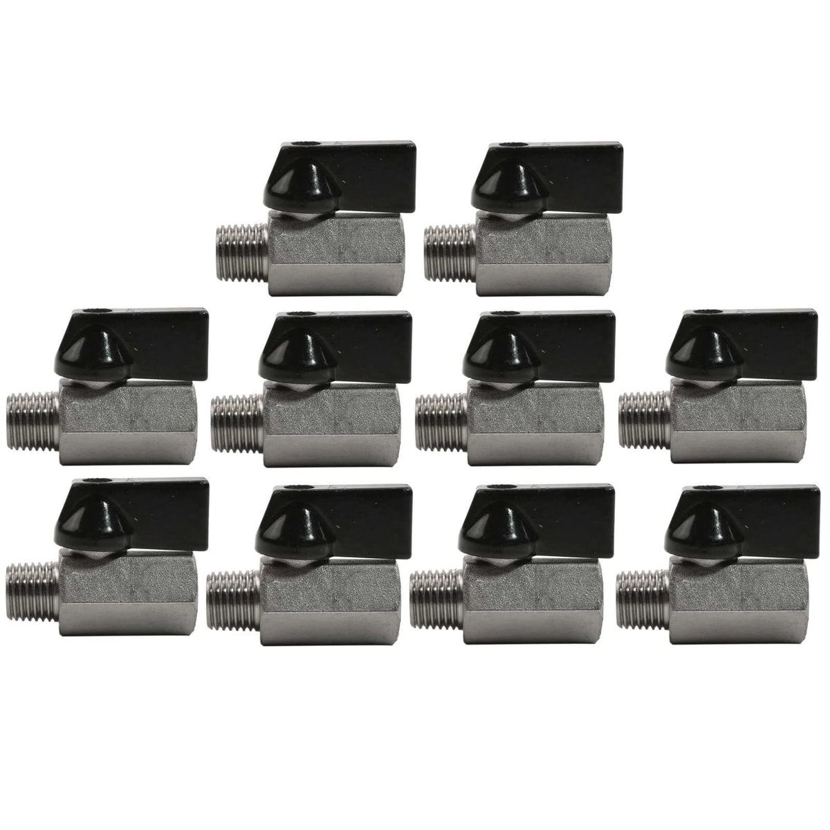 10x 1/4" Male Female NPT Brass Ball Shut Off Valve for Mini