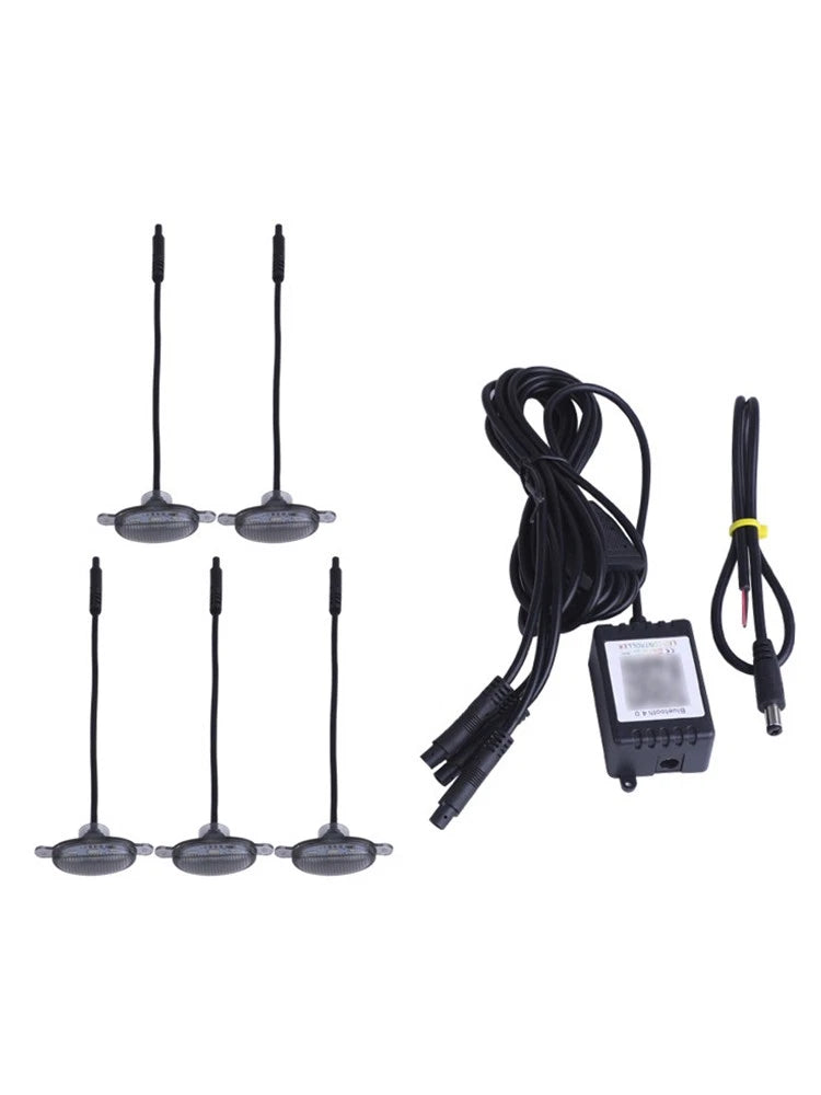 5Pcs Grille LED Lighting for SUV Off-Road Vehicles (RGB, DRL, Small Yellow Light)