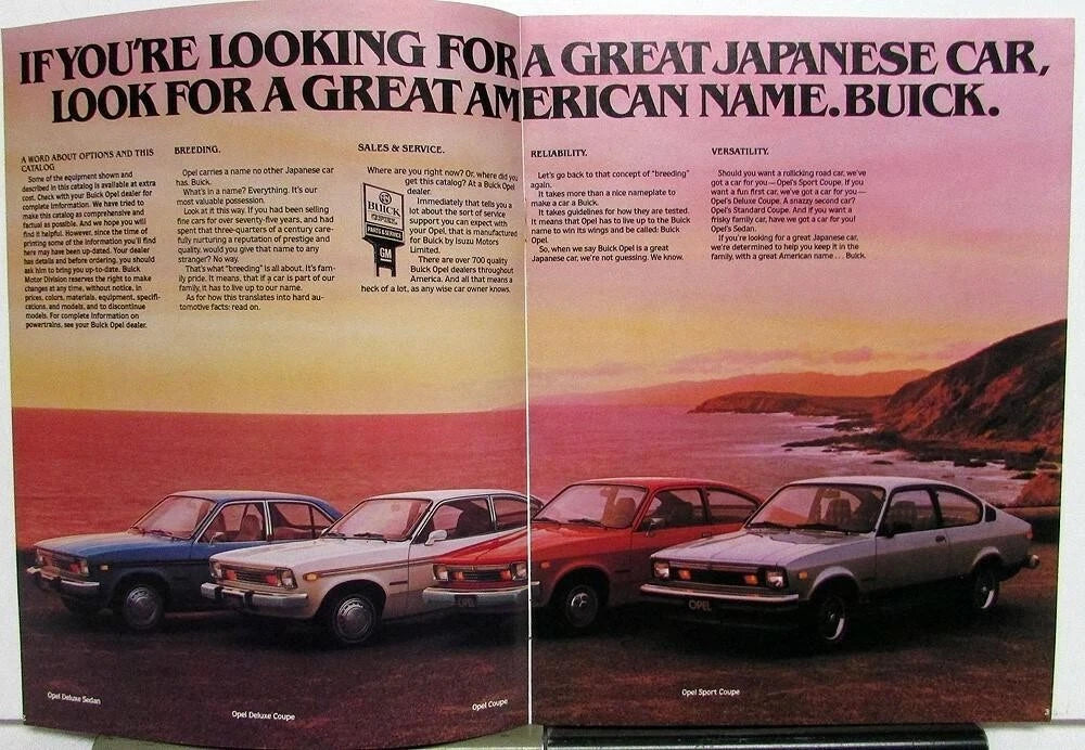 Sales Brochure for Buick Opel Sedan Deluxe Coupe Sport (1979)