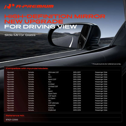 Power Mirror Glass for Hyundai Sonata (2015–2019) 87621-C2000