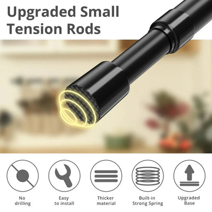 2X Tension Rods for Adjustable Applications (10-15.7 Inch) - Black