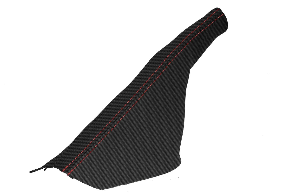 E Brake Boot Cover for Audi TT (1998–2006) Carbon Fiber Red Stitch
