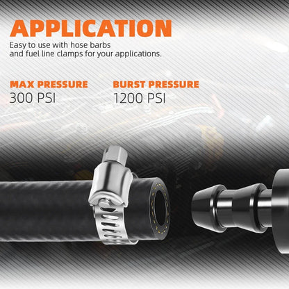 3AN 3/16" ID NBR Rubber Braided Fuel Line Hose (10 Feet)