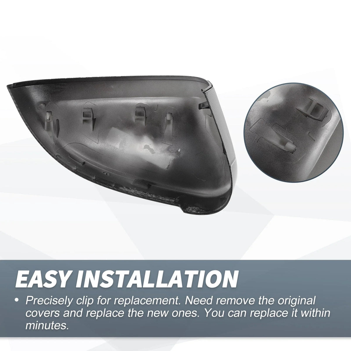 Pair Rearview Mirror Cover Caps Black Carbon Fiber for Audi A4 A5 S4 S5 RS5 (2013–2020)