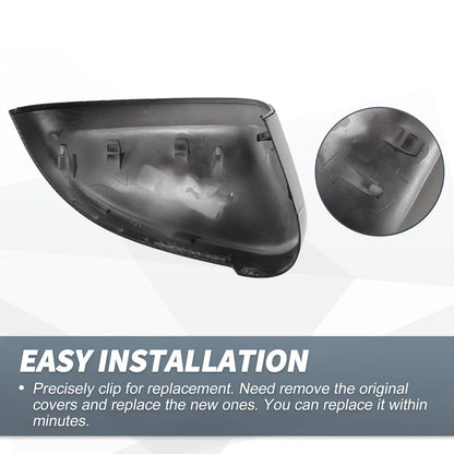 Pair Rearview Mirror Cover Caps Black Carbon Fiber for Audi A4 A5 S4 S5 RS5 (2013–2020)