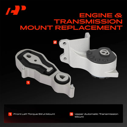 2X Transmission & Torque Strut Mount for Ford Taurus (2013–2017) Flex (2013–2018) - 8G1Z6038C, DG1Z6038D, DG1Z6068A, A5429, A5799