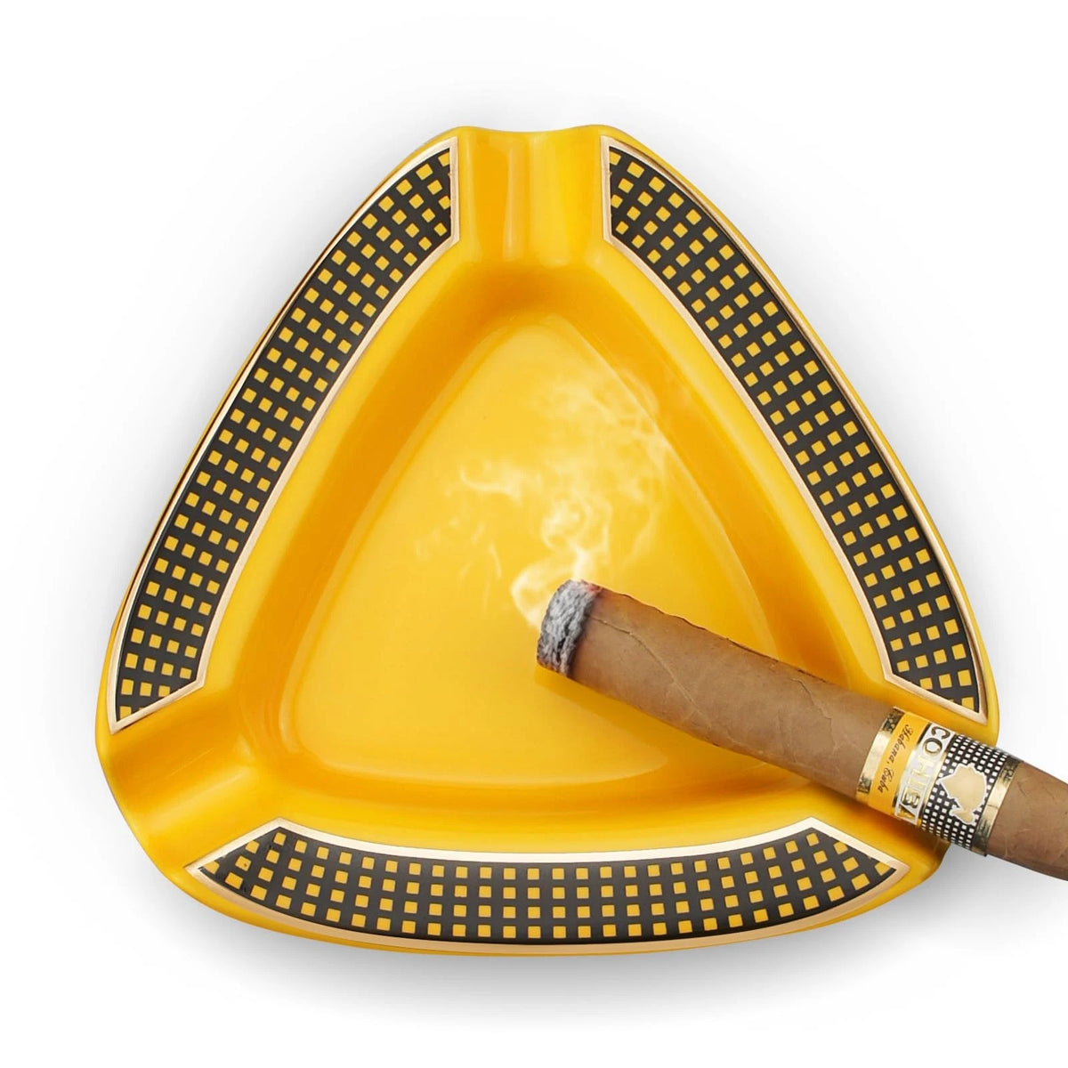 Cigar Ceramic Triangle Ashtray for Deep Basin Holds 3 Cigars