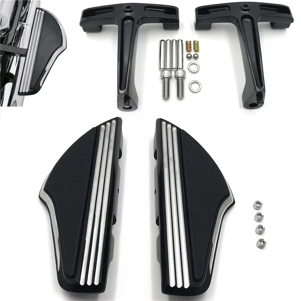 Shark Fin Leaf Defiance Passenger Footboard Kit for Harley Touring (1993–2008)