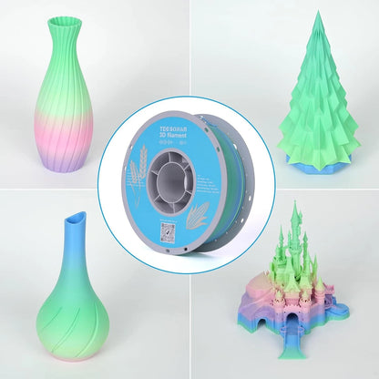 Matte Rainbow PLA 3D Printer Filament 1KG Spool 1.75mm