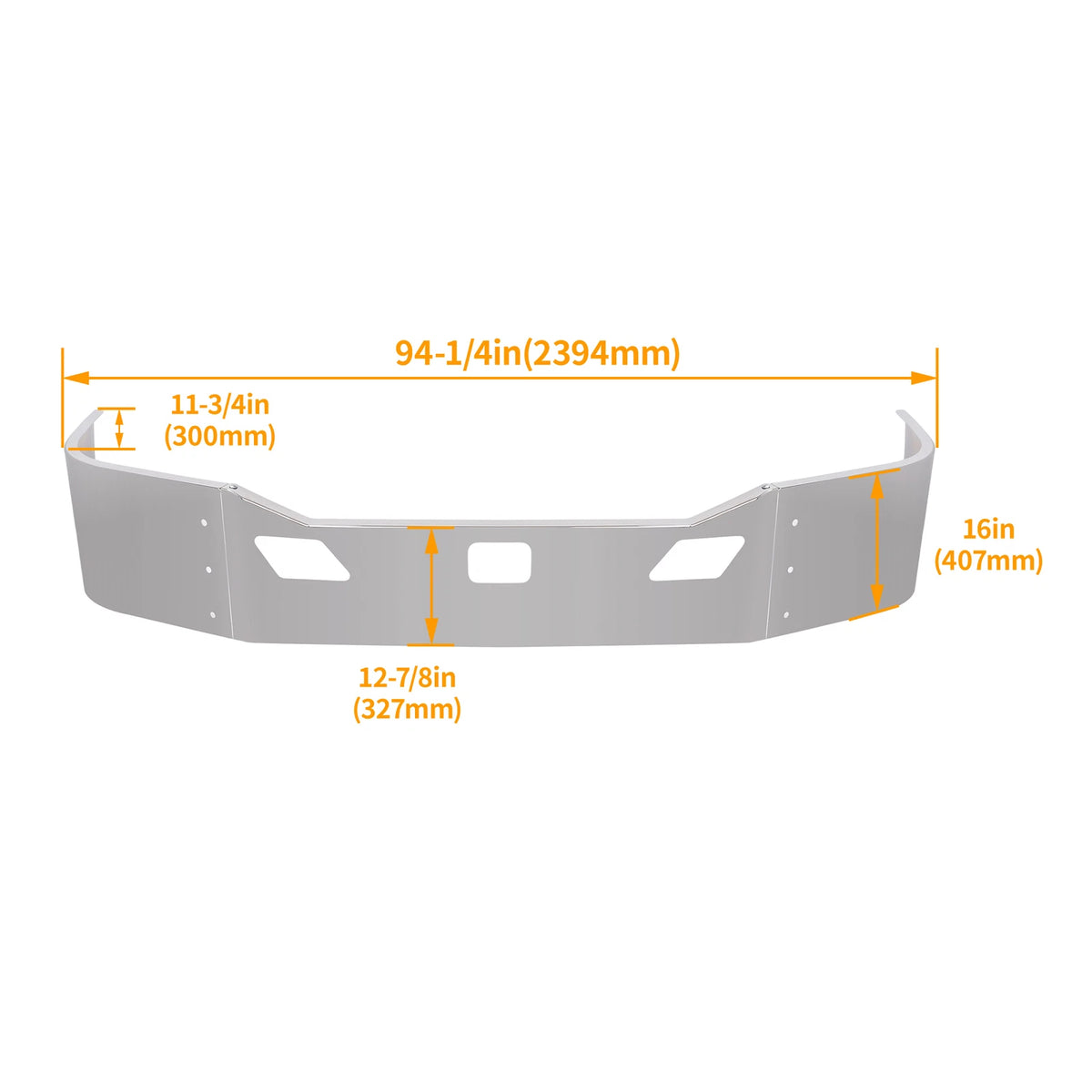 Chrome Front Bumper for Kenworth T680 (2011–2022) CON-A000000190