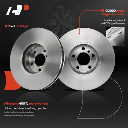 Front Disc Brake Rotors for BMW 528i 550i 535i 740i (2010–2018)