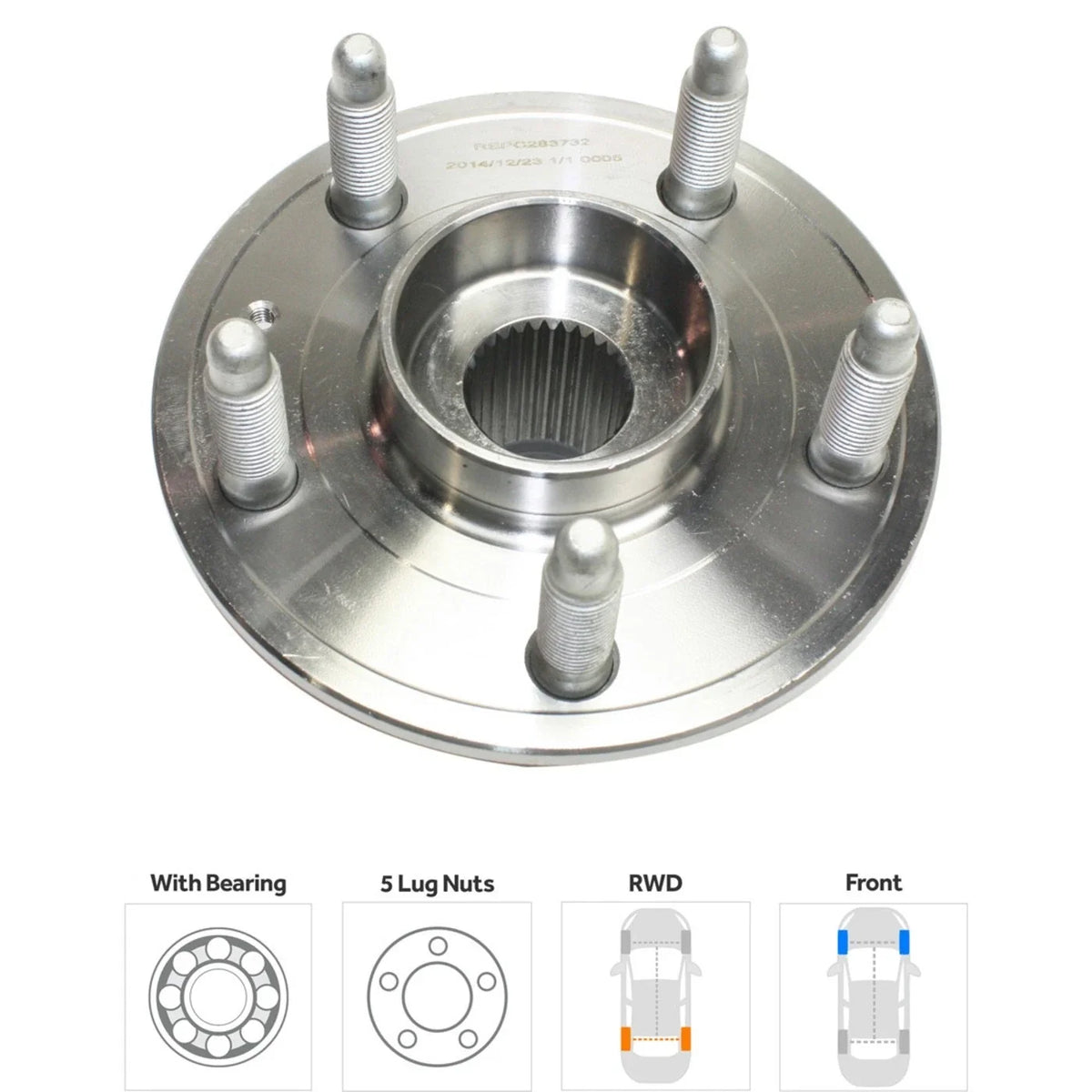 Wheel Hub Kit for Chevrolet Camaro (2010–2015) Front Rear 5 Lug with Bearing