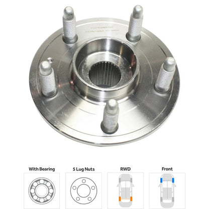 Wheel Hub Kit for Chevrolet Camaro (2010–2015) Front Rear 5 Lug with Bearing