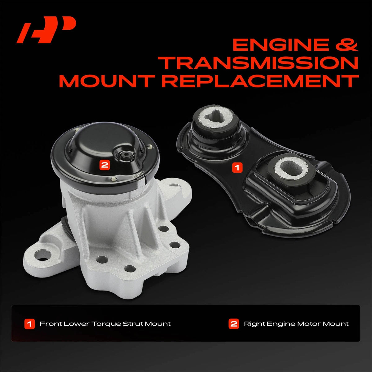 2X Engine Motor & Torque Strut Mount for Ford Explorer (2013–2019) AA5Z6068B, 3219, 3613