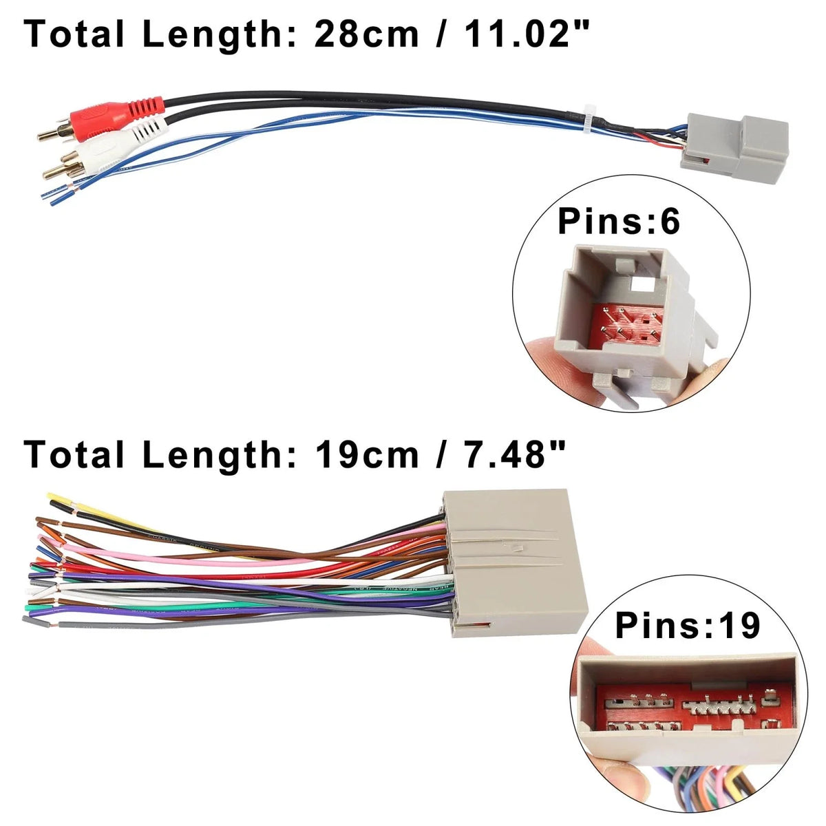 Set of 2 Car Stereo CD Player Wiring Harness Radio Adapter for Ford Focus (2000–2011)
