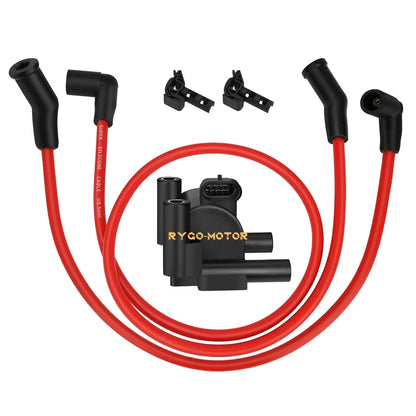 Ignition Coil + Wires for Softail Deluxe FLSTN (2007–2017) #31696-07A #31960-99A