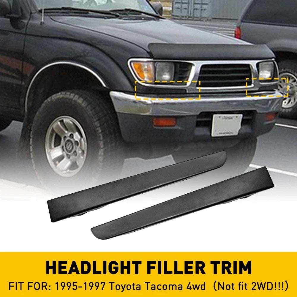 Set of 2 Front Bumper Grille Headlight Filler Trim for Toyota Tacoma (1995–1997)