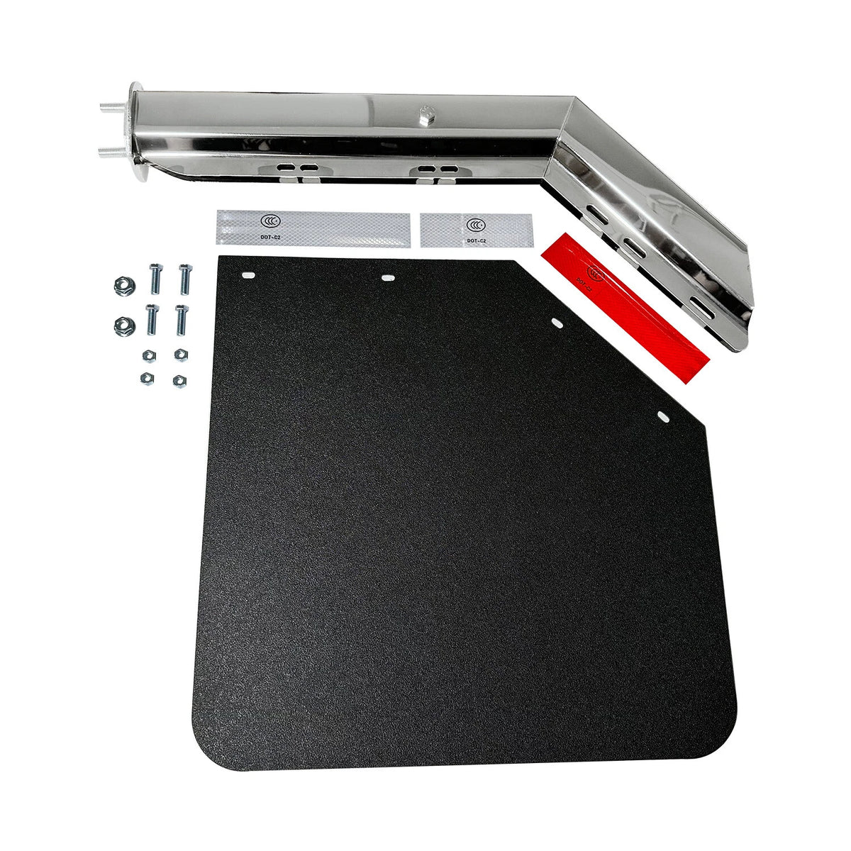 2X Stainless Steel Spring Loaded Mudflap Hanger Kit for Semi Truck