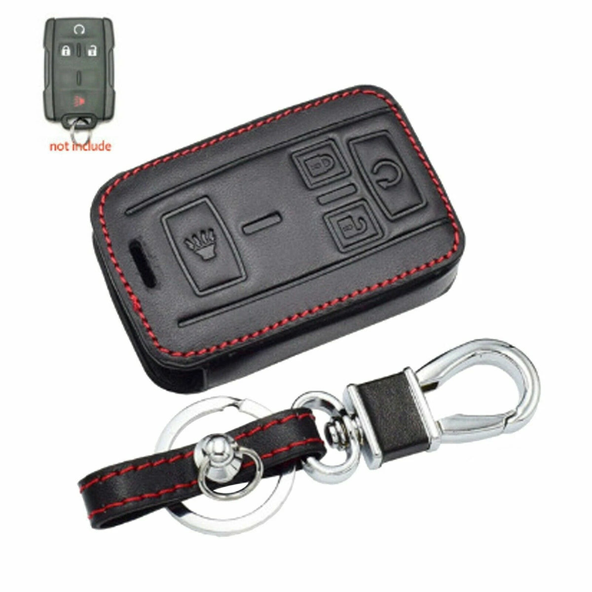 Leather Key Fob Cover Case for GMC Sierra, Chevrolet Silverado (223)