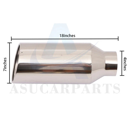 4" Inlet Stainless Steel Bolt On Exhaust Tip for Universal Fit