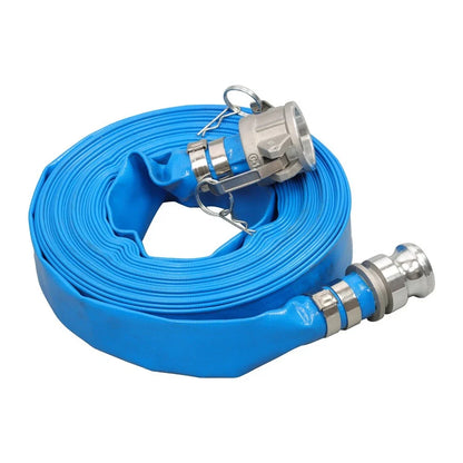 1.25" x 50ft PVC Lay Flat Water Discharge Hose for Trucks