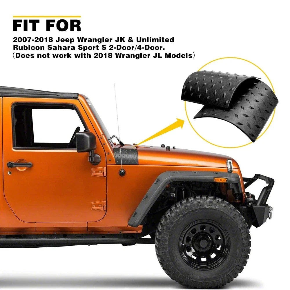 Set of 2 Side Plate Cowl Covers for Jeep Wrangler JK (2007–2018)