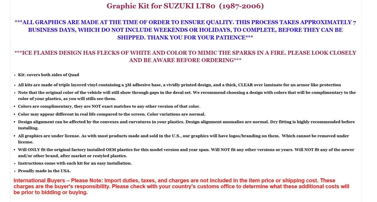 ATV Graphic Decals for Suzuki LT80 (1987–2006) REAPER2 R