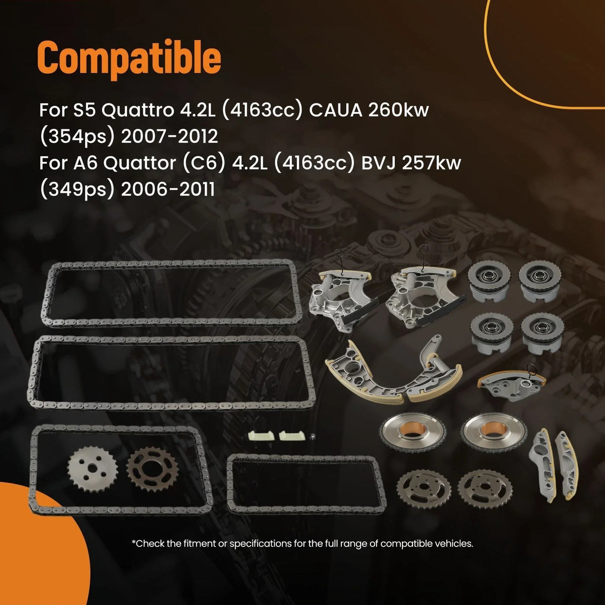 Engine Timing Chain Kit for Audi S5 4.2L CAUA (2007–2012) 079109217R