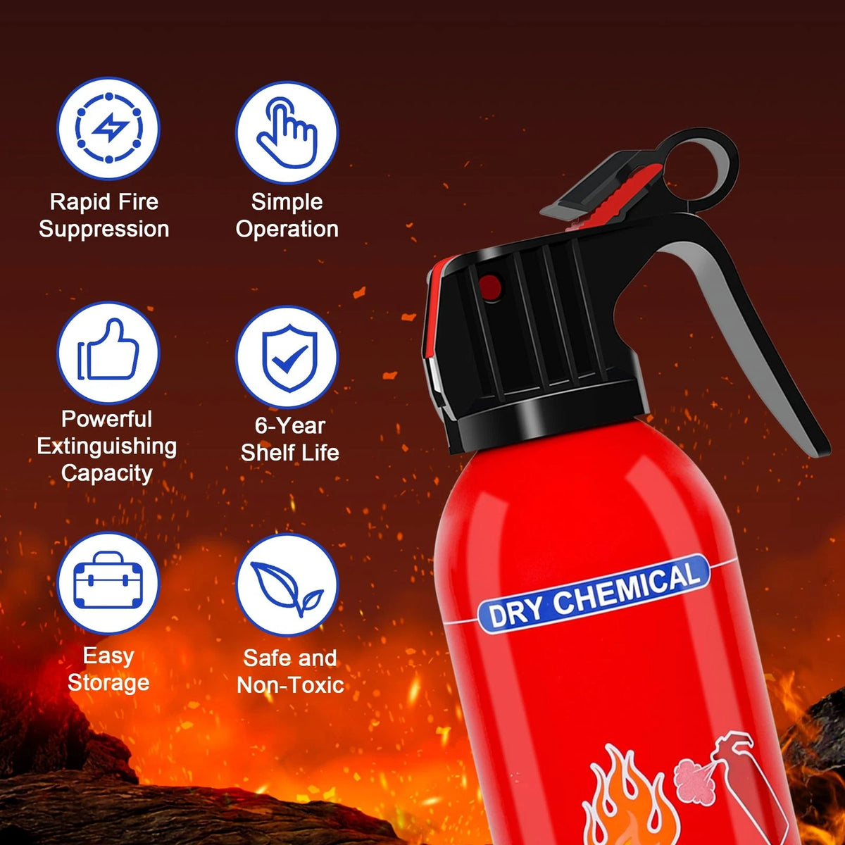 2X ABC Dry Chemical Fire Extinguishers Portable Powder Red