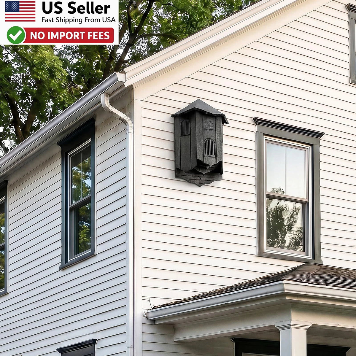 Large Wooden Castle 3 Chamber Bat House for Outdoor Use