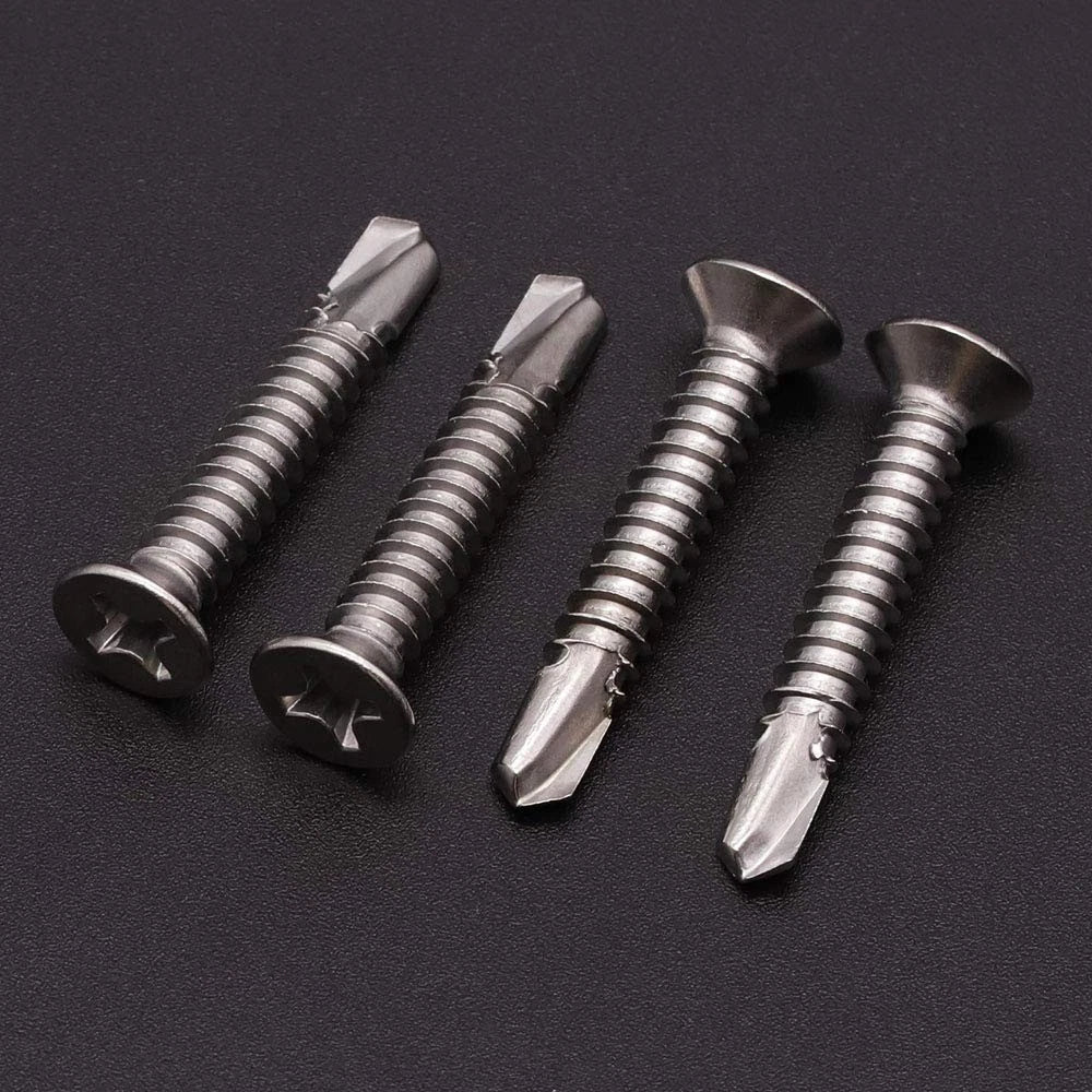 8 x 1-1/2" Phillips Flat Head Stainless Sheet Metal Screws