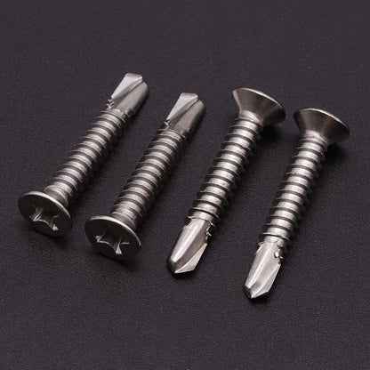 8 x 1-1/2" Phillips Flat Head Stainless Sheet Metal Screws