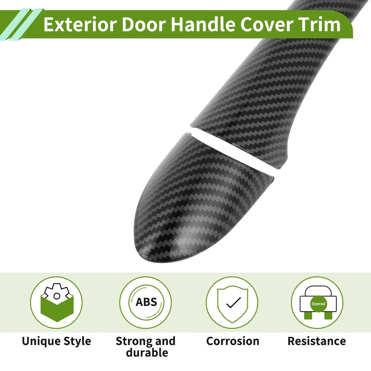 Carbon Fiber Black Exterior Door Handle Cover Trim for Hyundai Sonata (2011–2015)