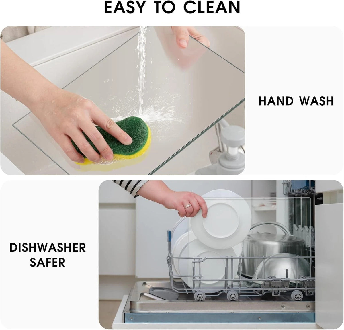 Tempered Glass Cutting Board for Kitchen (12"x8")