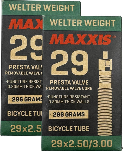 Set of 2 Maxxis 29" x 2.5-3.0" Welter Weight Bicycle Inner Tubes (Presta/Schrader)