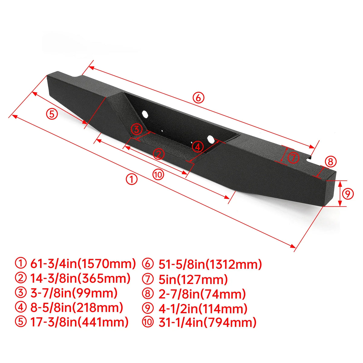 Front Winch Bumper with Bull Bar & Rear Bumper for Ford Ranger (1993–2011)