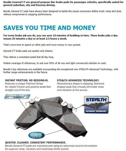 GCT Front Disc Brake Pads Set for Toyota Prius NHW20R Hybrid (2003–2009)