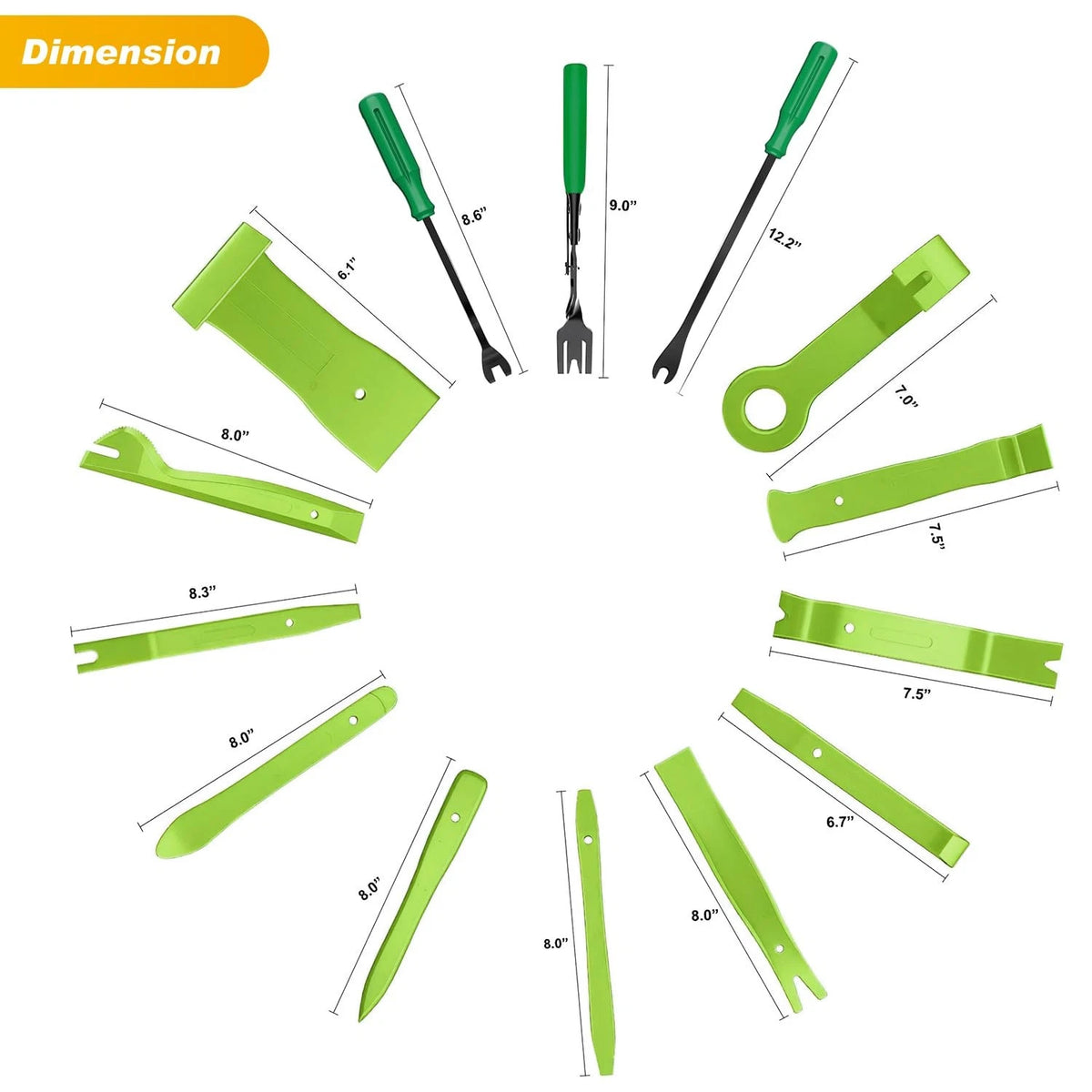 40Pcs Trim Removal Tool for Auto Terminal Key Clip Green